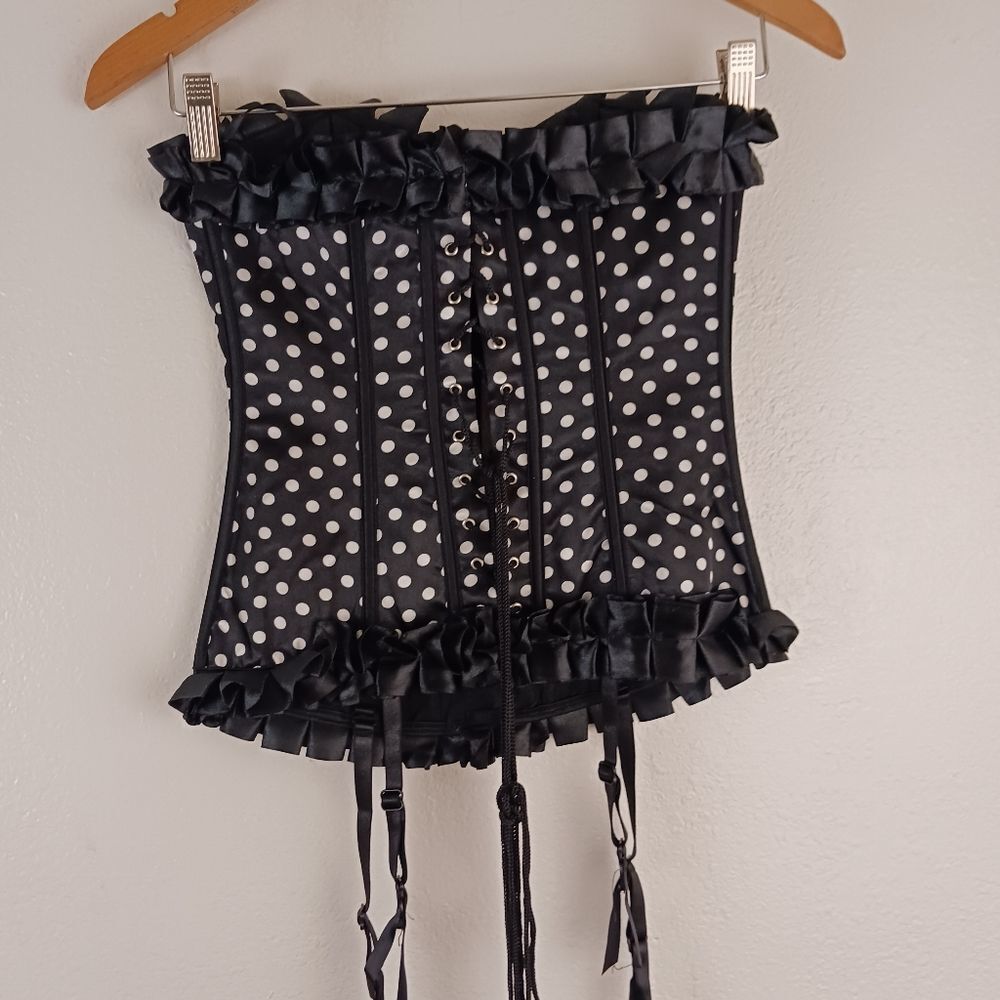 Black and White Polka Dot Corset